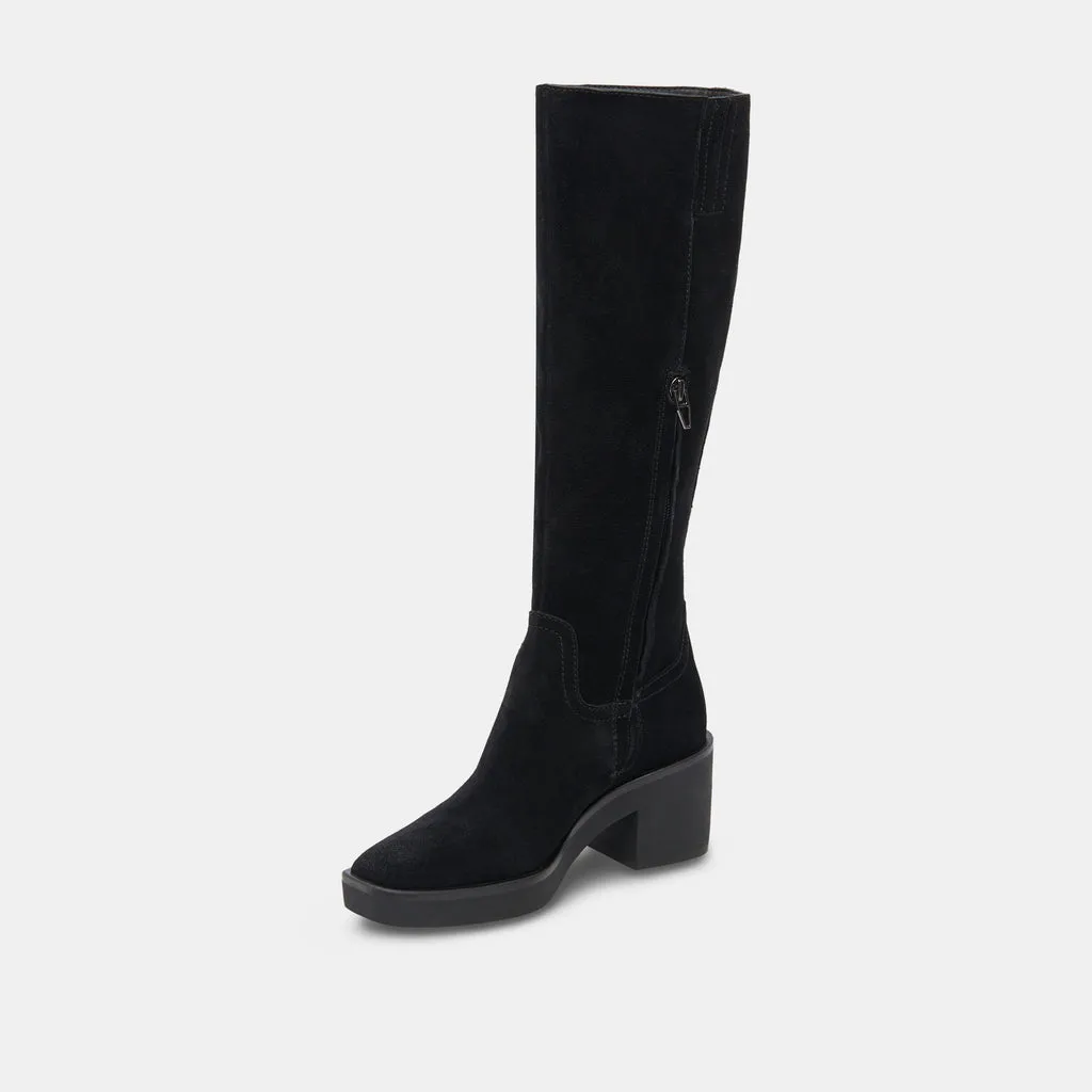 Harrah H2O Boots Onyx Suede | Women's Onyx Knee-High Boots– Dolce Vita 6908076392514