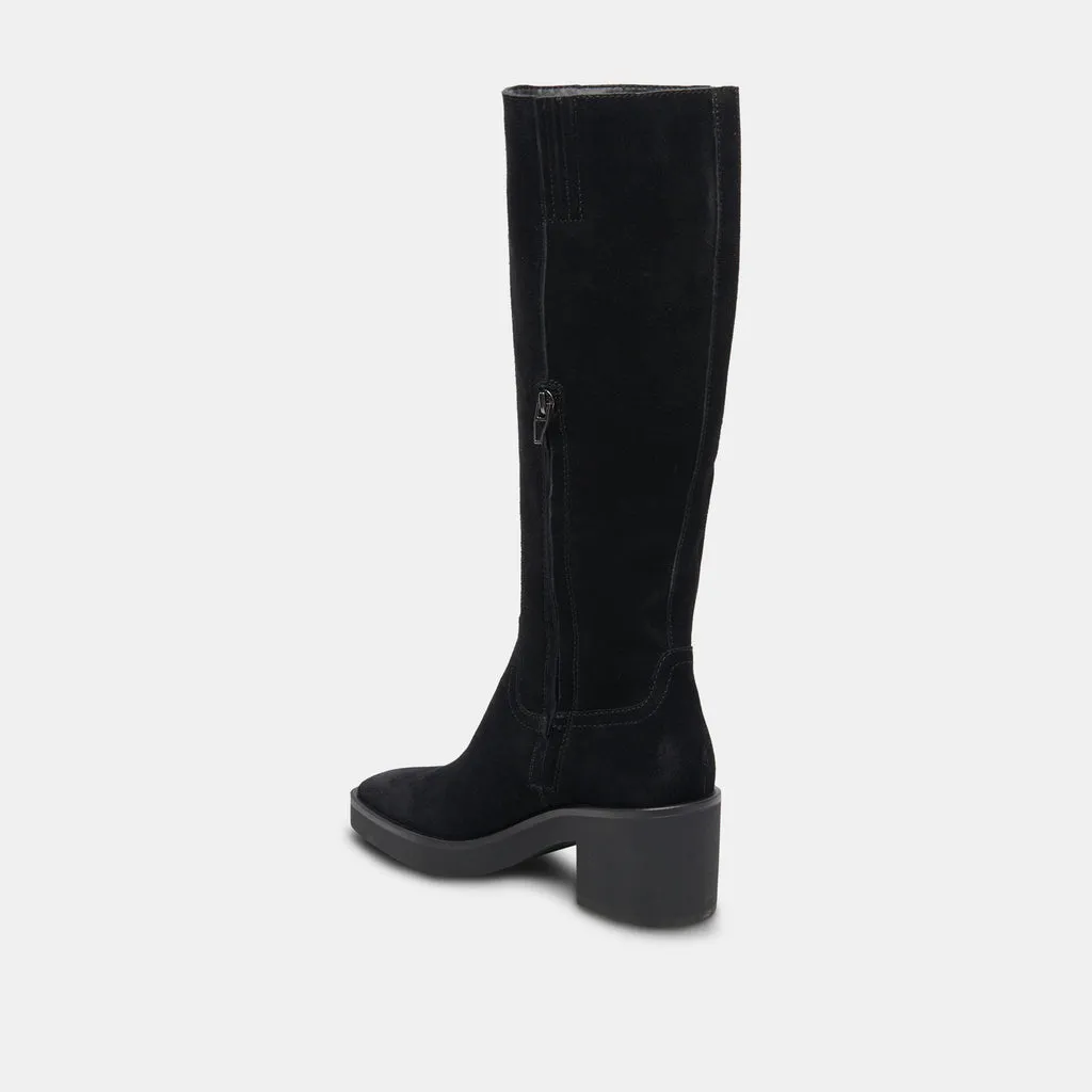 Harrah H2O Boots Onyx Suede | Women's Onyx Knee-High Boots– Dolce Vita 6908076392514