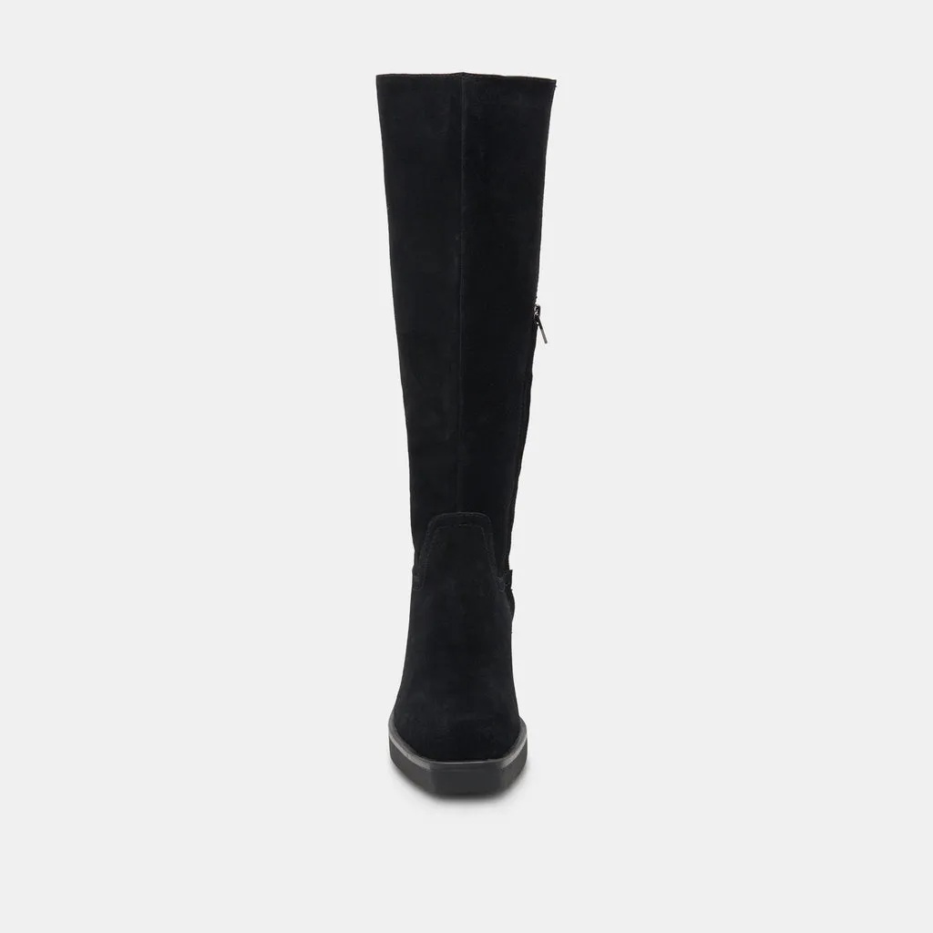 Harrah H2O Boots Onyx Suede | Women's Onyx Knee-High Boots– Dolce Vita 6908076392514