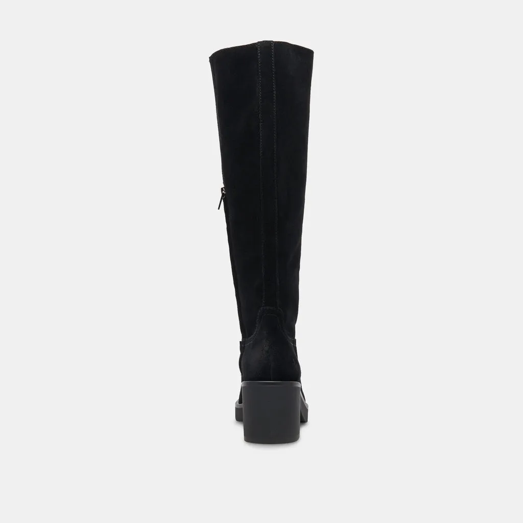 Harrah H2O Boots Onyx Suede | Women's Onyx Knee-High Boots– Dolce Vita 6908076392514