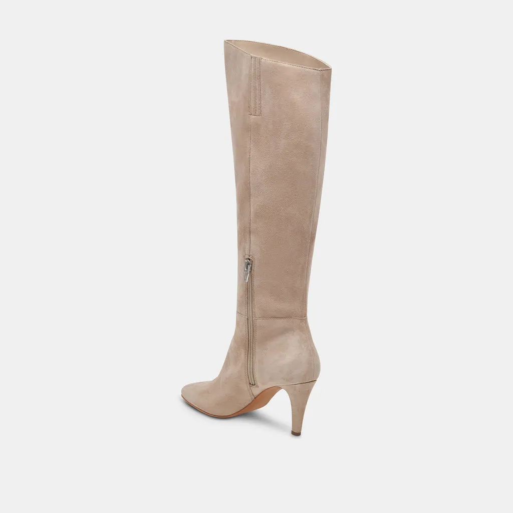 HAZE Boots Taupe Suede | Women's Taupe Suede Knee High Boots– Dolce Vita 6908076752962