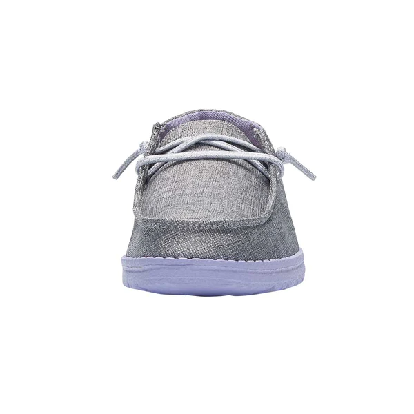 Hey Dude Girls Wendy Youth Slip On Shoes- Sparkling Lilac Grey