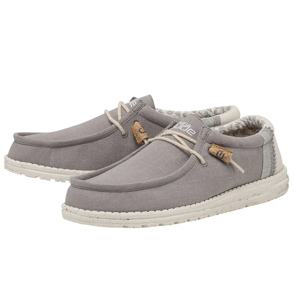 Hey Dude Men’s Wally Break Stitch Slip On Shoes-Grey