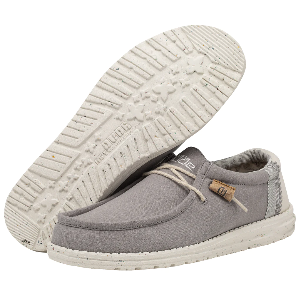 Hey Dude Men’s Wally Break Stitch Slip On Shoes-Grey