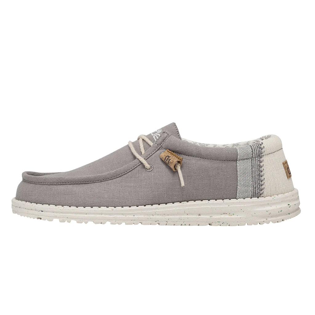 Hey Dude Men’s Wally Break Stitch Slip On Shoes-Grey