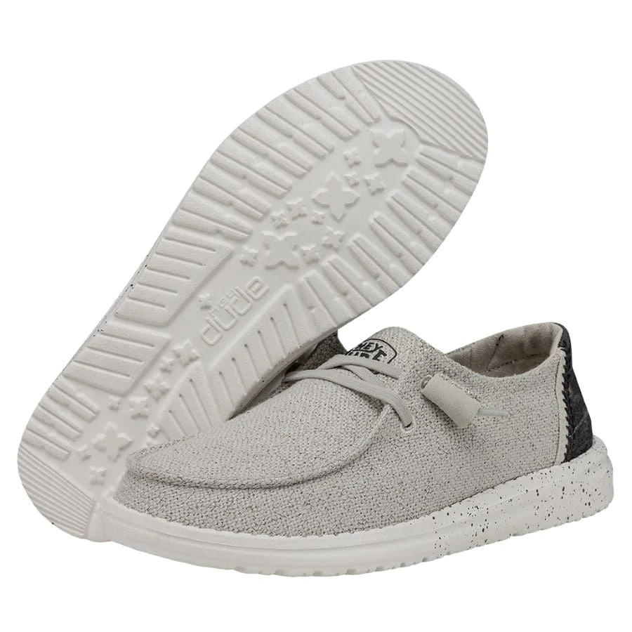 Hey Dude Women’s Wendy Woven Slip On Shoes-Light Grey