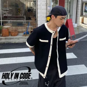 HOLY IN CODE  |Casual Style Unisex Street Style Bi-color Cotton Medium