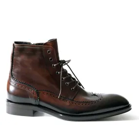 Jo Ghost 4780 Men's Shoes Brown Calf-Skin Leather Wingtip Ankle Boots (JG5345)