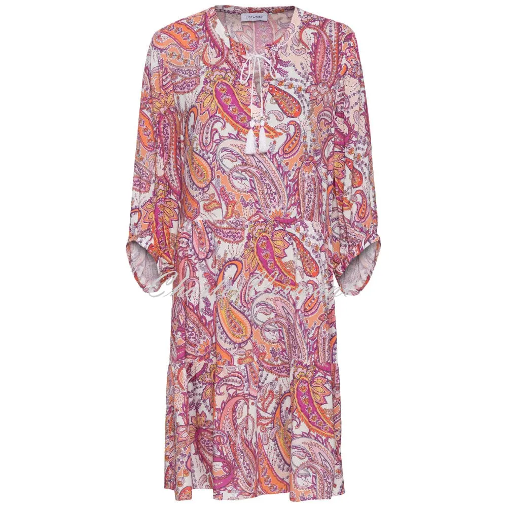 Just White Paisley Dress - Style J2884