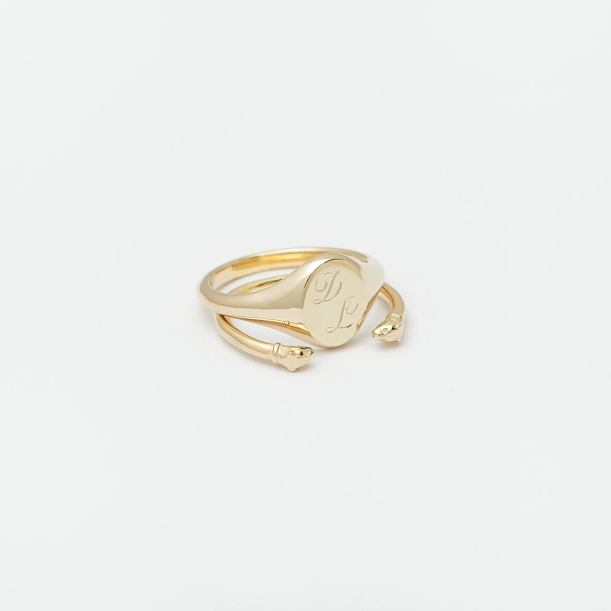 Jérme Signet Ring Stack in Gold