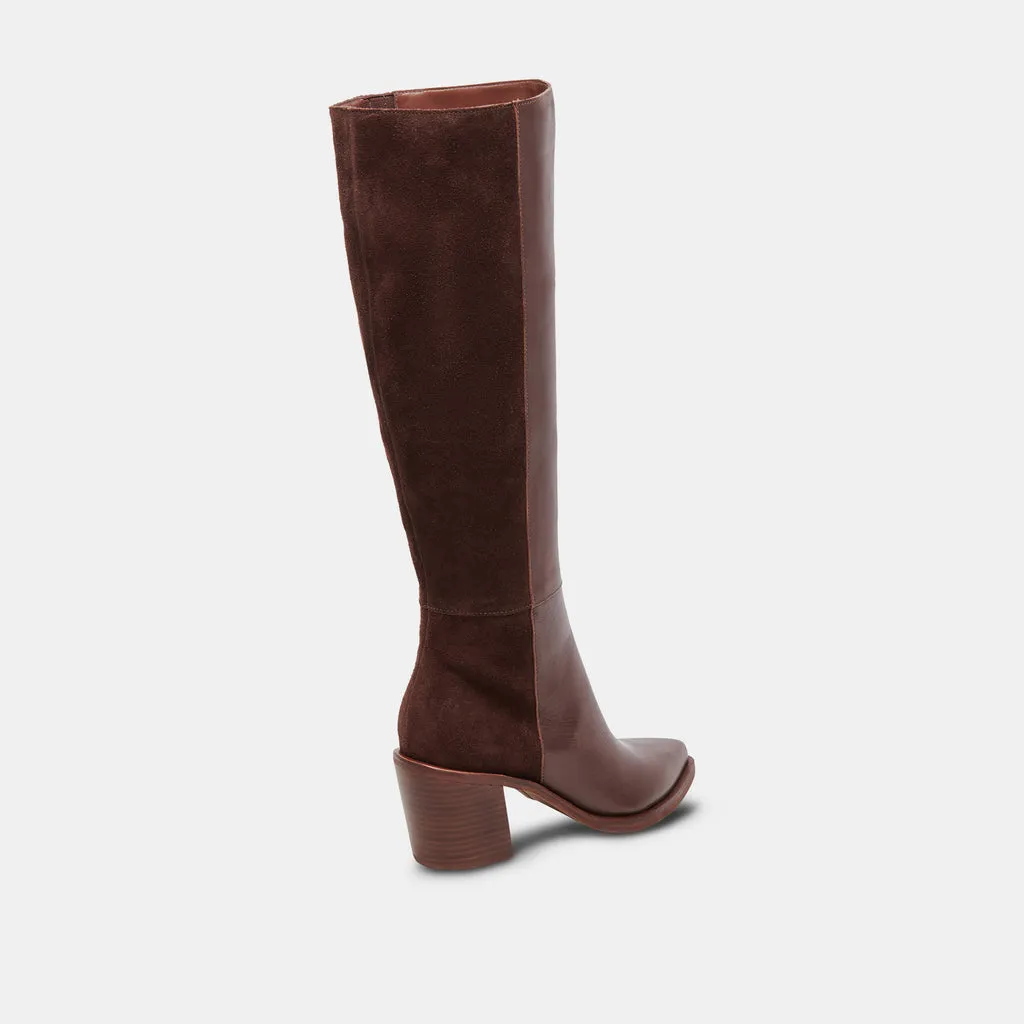 KRISTY Boots Chocolate Leather | Women's Luxe Knee-High Boots– Dolce Vita 6908077572162