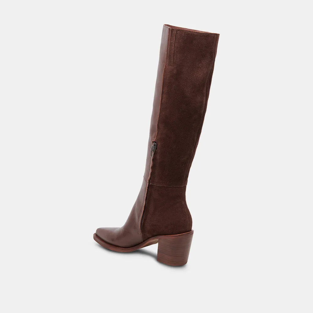 KRISTY Boots Chocolate Leather | Women's Luxe Knee-High Boots– Dolce Vita 6908077572162