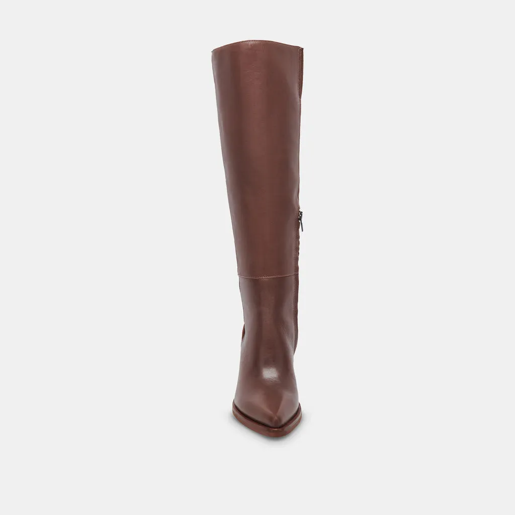 KRISTY Boots Chocolate Leather | Women's Luxe Knee-High Boots– Dolce Vita 6908077572162