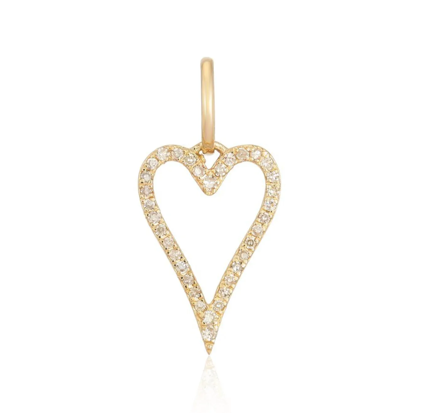 Large Pave Cutout Modern Heart