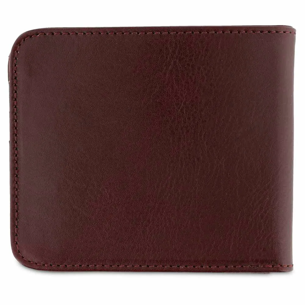 Leather Billfold Wallet - Burgundy