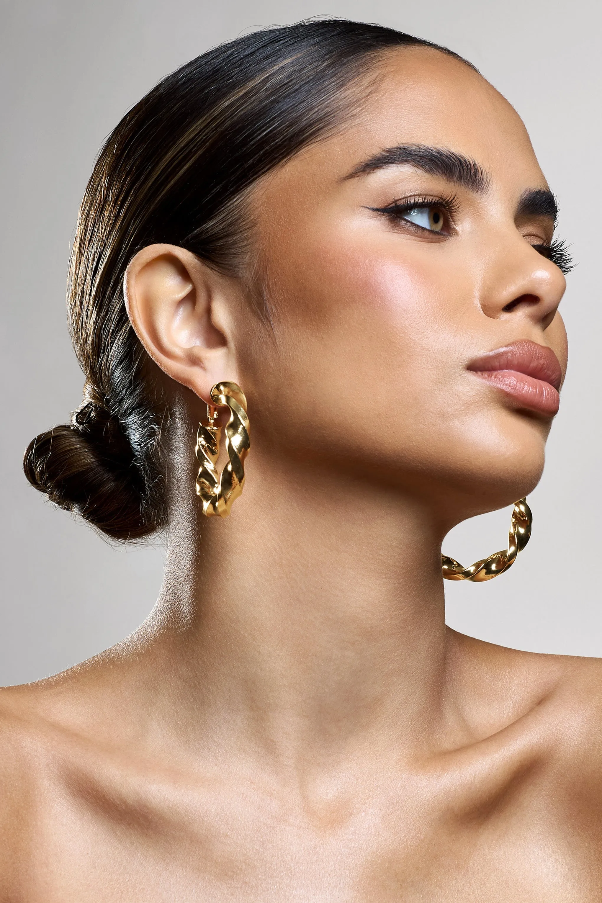 Lucid | Gold Chunky Twist Hoop Earrings