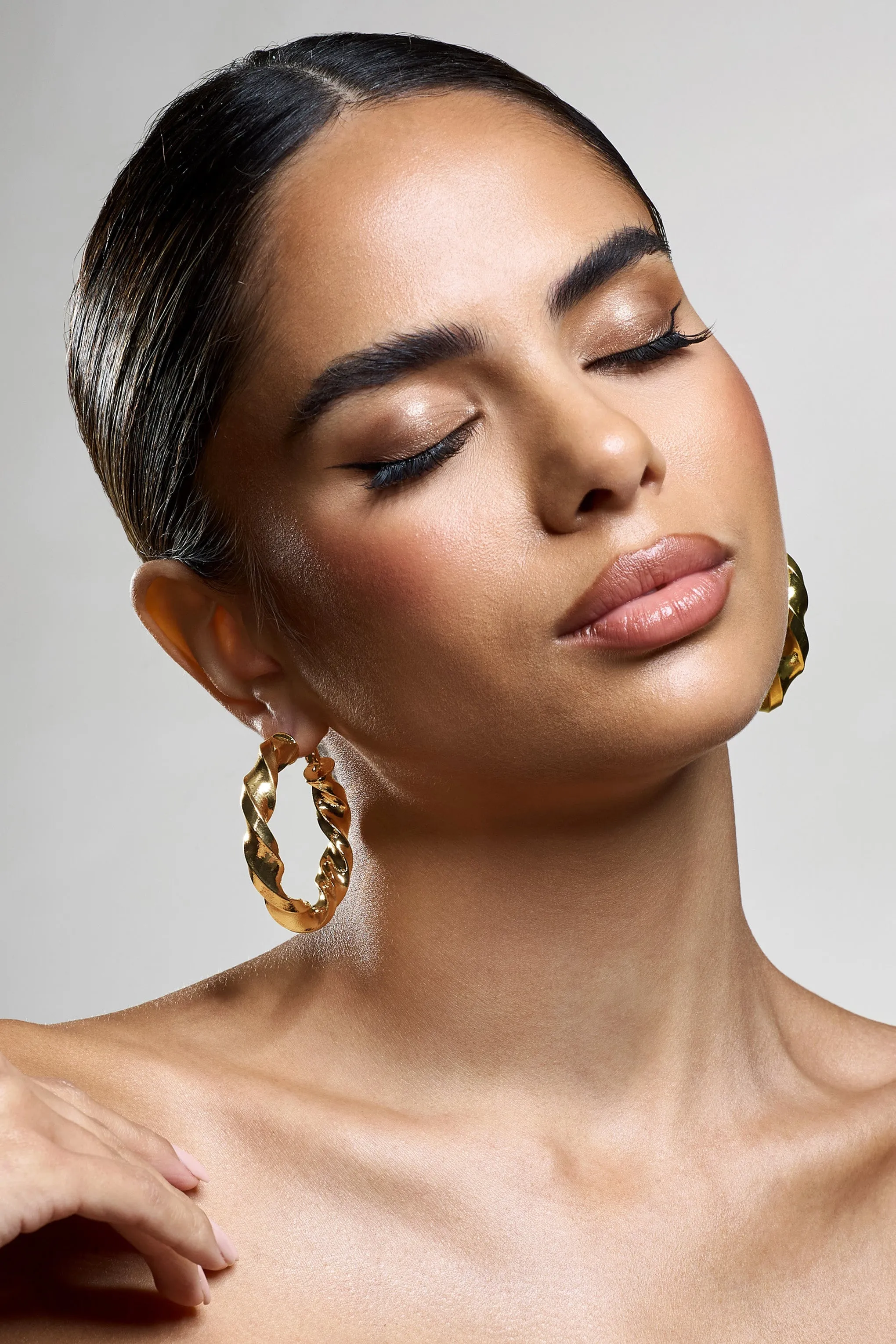 Lucid | Gold Chunky Twist Hoop Earrings