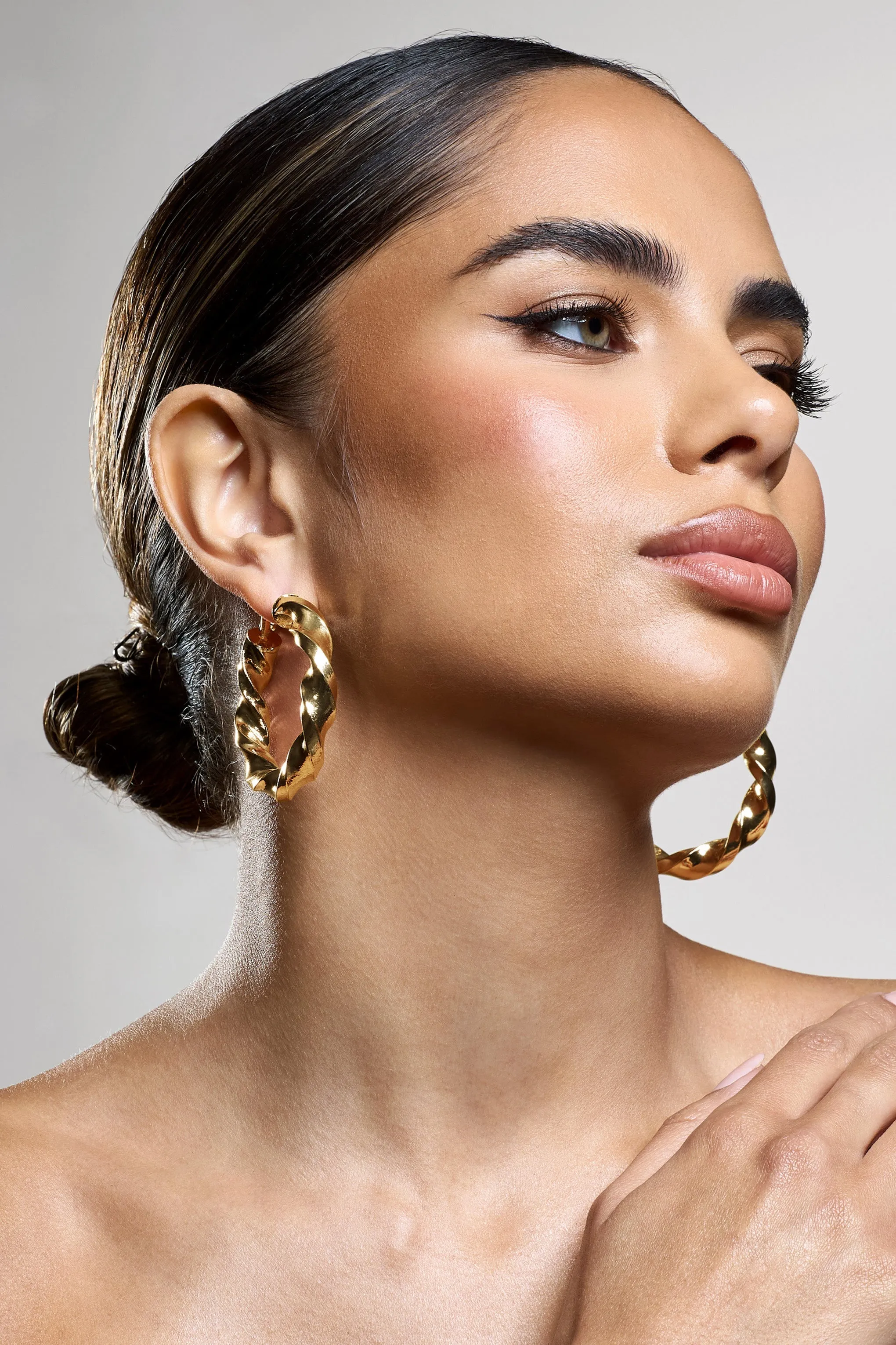 Lucid | Gold Chunky Twist Hoop Earrings