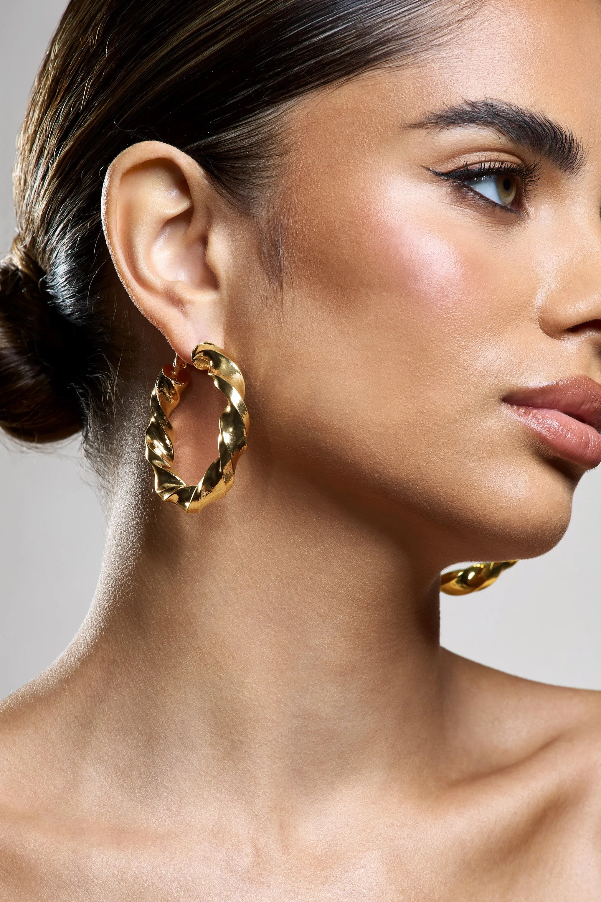 Lucid | Gold Chunky Twist Hoop Earrings