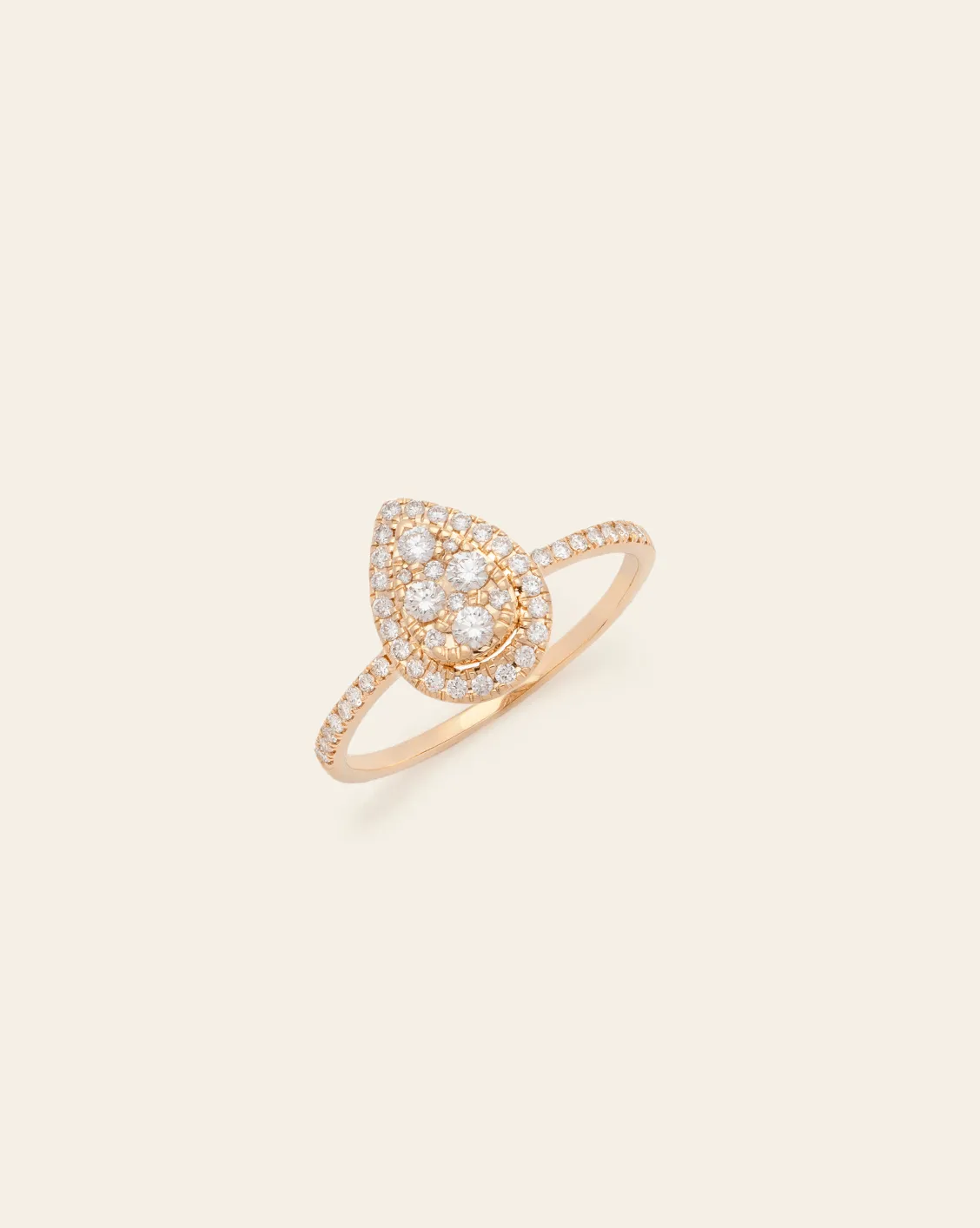 *Made to Order* Diamond Teardrop Ring - 14k Solid Gold