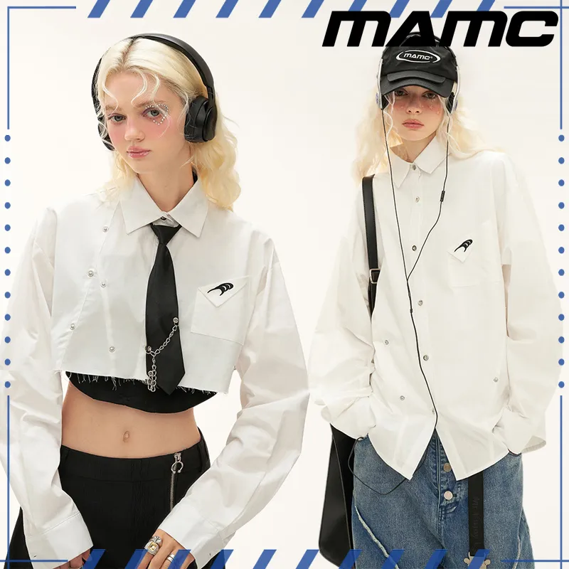 MAMC  |Unisex Street Style Cotton Oversized Logo Shirts