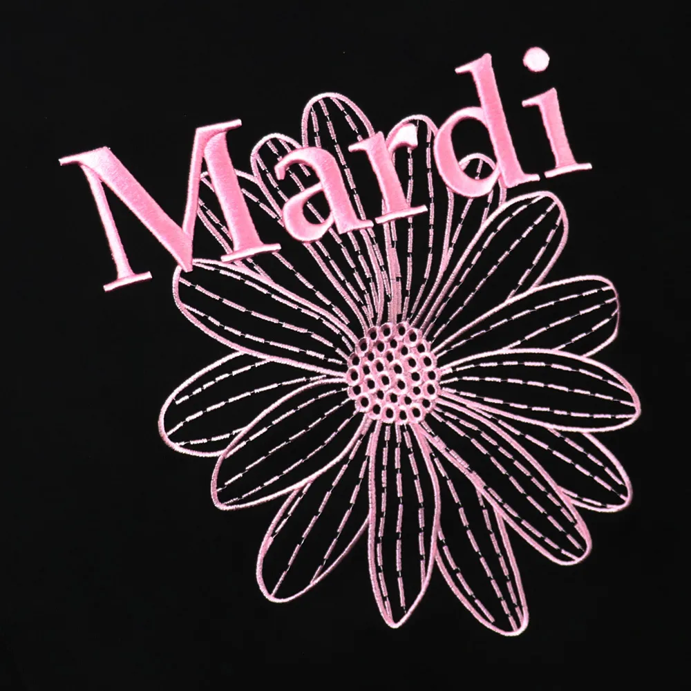 Mardi Mercredi  |Flower Patterns Rib Street Style U-Neck Long Sleeves Plain