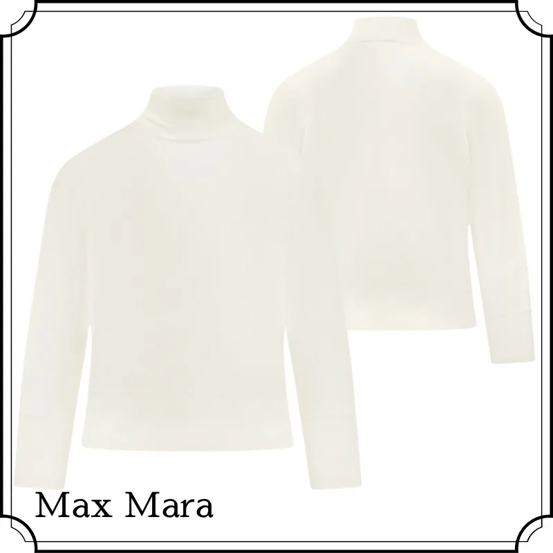 MaxMara  |Casual Style Wool Long Sleeves Plain Party Style High-Neck