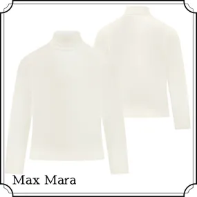 MaxMara  |Casual Style Wool Long Sleeves Plain Party Style High-Neck