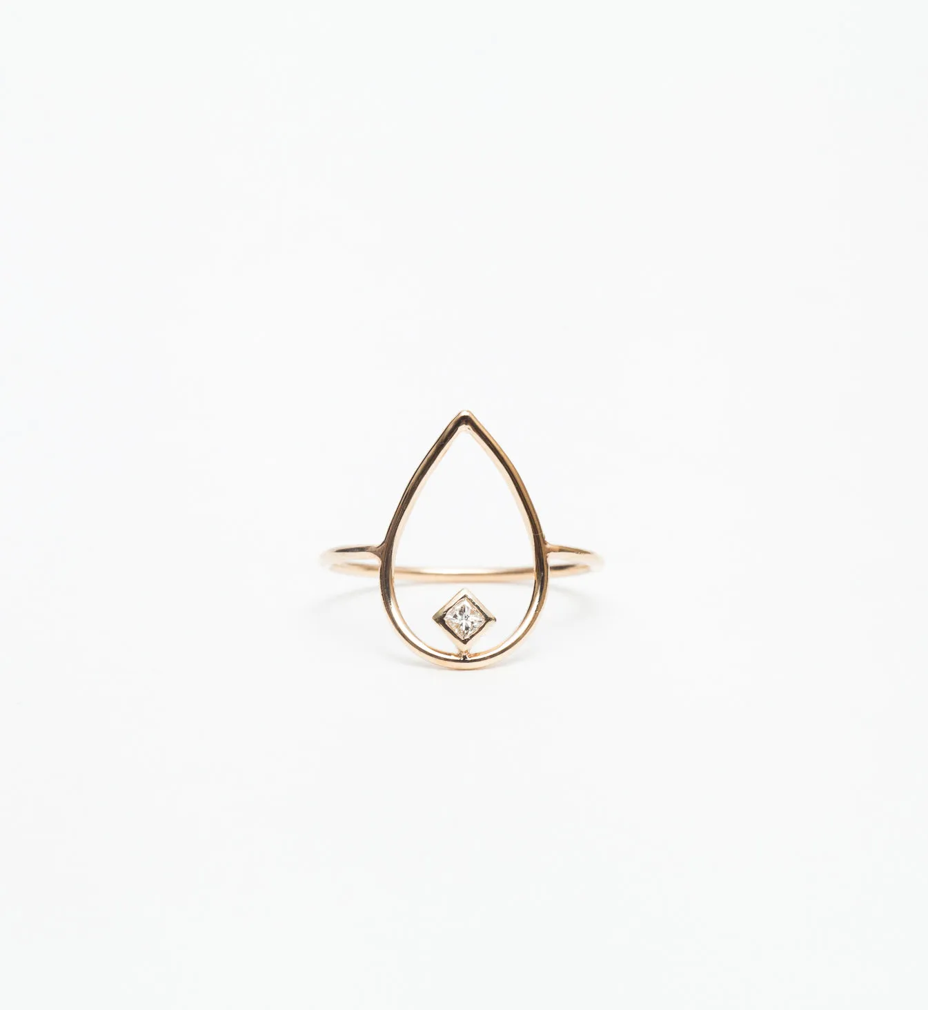 Medium Open Tear Princess Diamond Ring