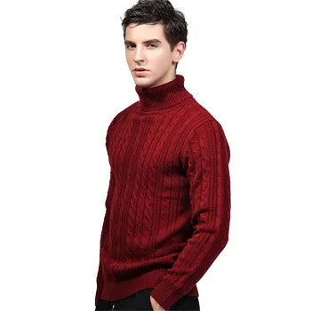 Menswear Turtleneck Sweaters and Pullovers Hombre Men's Casual Slim Fit Long Sleeved Knitted Sweaters SM6