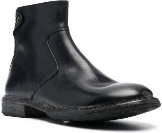 Moma leather ankle boots Black