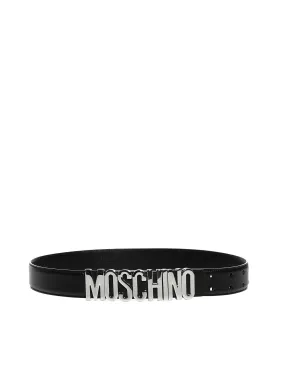 Moschino Lettering Logo Plaque Belt