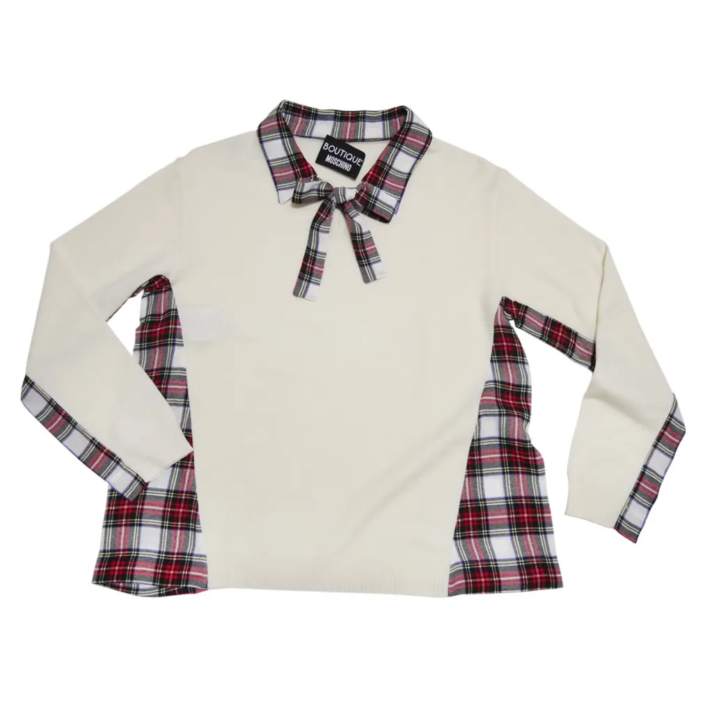 Moschino  |Tartan Casual Style Wool Long Sleeves Medium Office Style