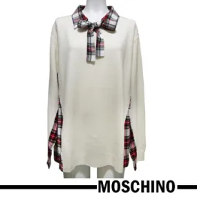 Moschino  |Tartan Casual Style Wool Long Sleeves Medium Office Style