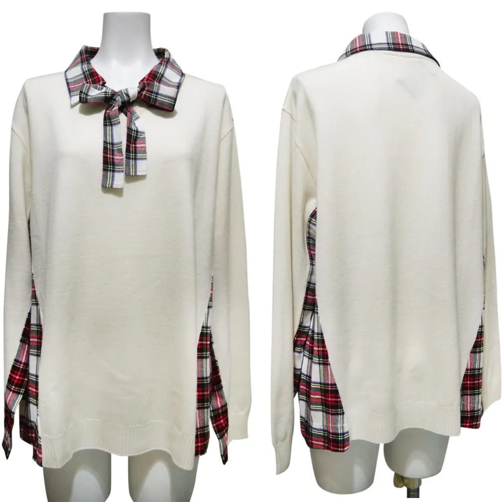 Moschino  |Tartan Casual Style Wool Long Sleeves Medium Office Style