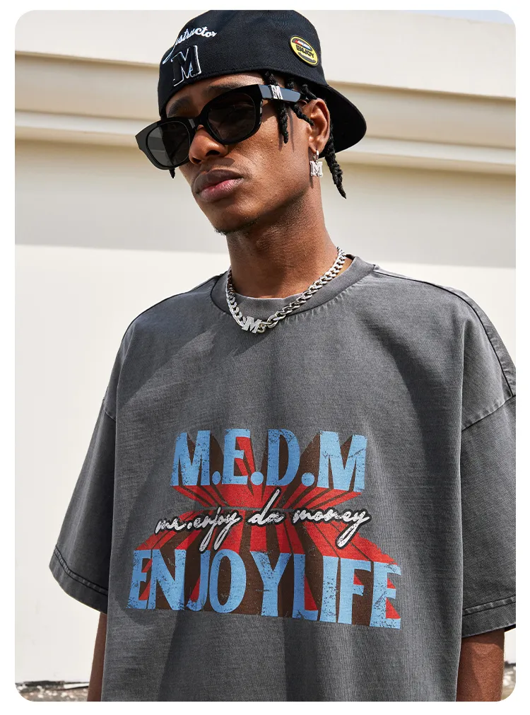 MR. ENJOY DA MONEY  |Crew Neck Unisex Street Style Cotton Short Sleeves Oversized