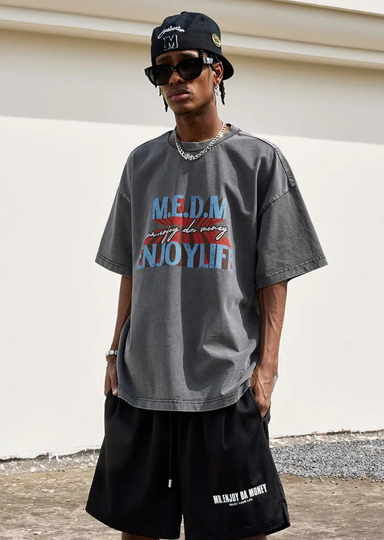 MR. ENJOY DA MONEY  |Crew Neck Unisex Street Style Cotton Short Sleeves Oversized