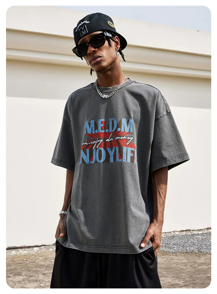 MR. ENJOY DA MONEY  |Crew Neck Unisex Street Style Cotton Short Sleeves Oversized