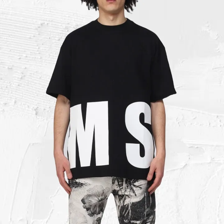 MSGM  |Crew Neck Unisex Street Style Plain Cotton Short Sleeves