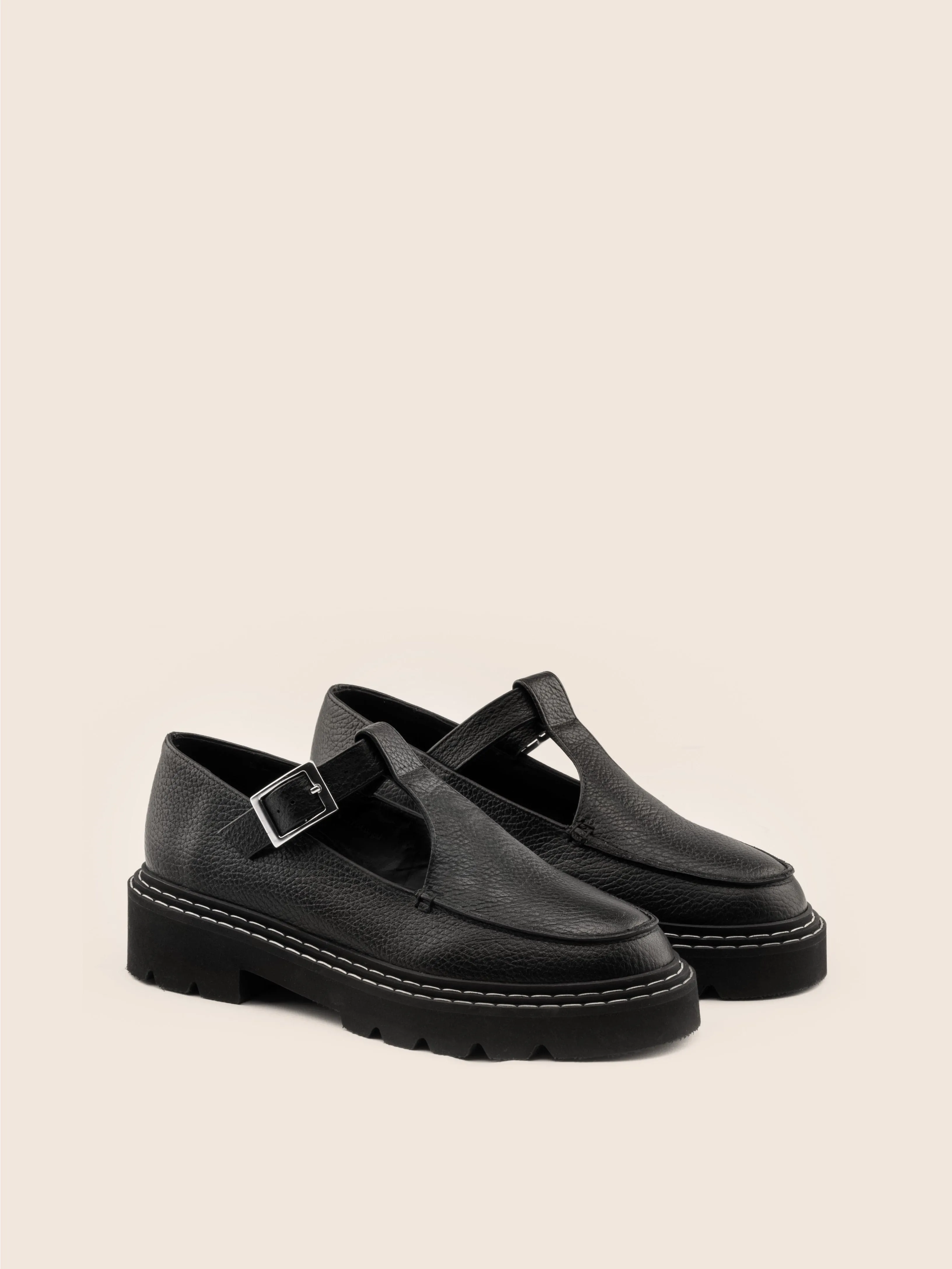 Neiva Black Tumble Mary Jane