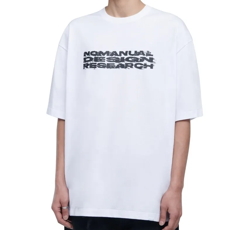 NOMANUAL  |Crew Neck Unisex Street Style U-Neck Plain Cotton