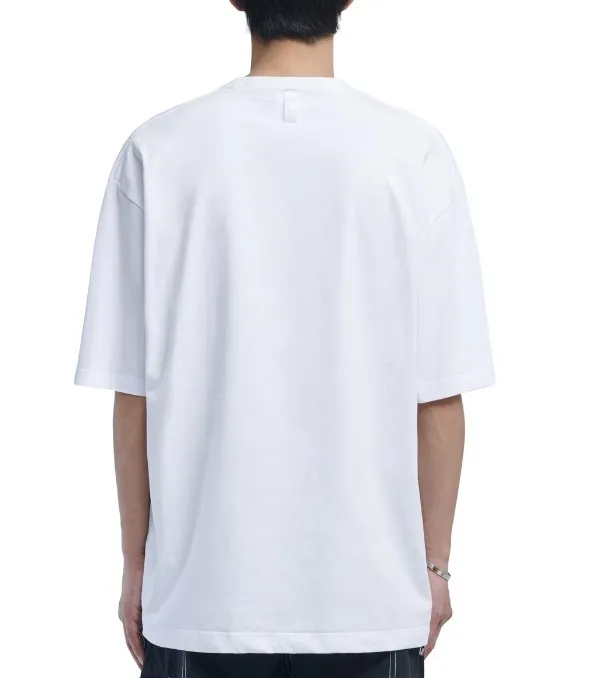 NOMANUAL  |Street Style Plain Cotton Short Sleeves Oversized Logo