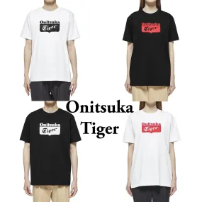 Onitsuka Tiger  |Crew Neck Unisex Street Style Plain Cotton Short Sleeves