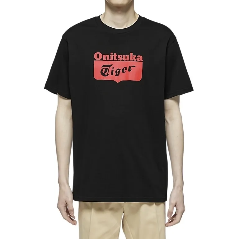 Onitsuka Tiger  |Crew Neck Unisex Street Style Plain Cotton Short Sleeves