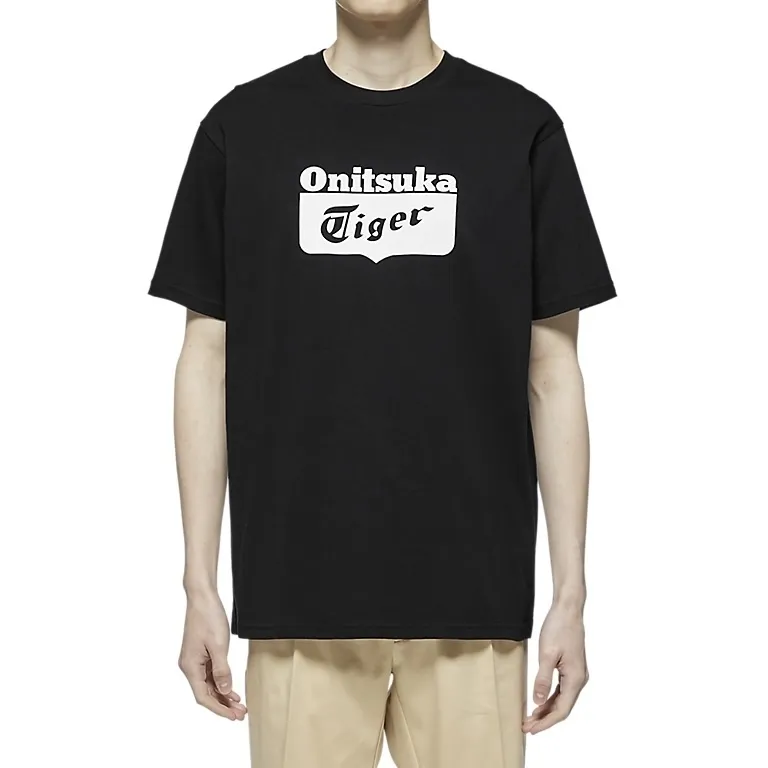 Onitsuka Tiger  |Crew Neck Unisex Street Style Plain Cotton Short Sleeves