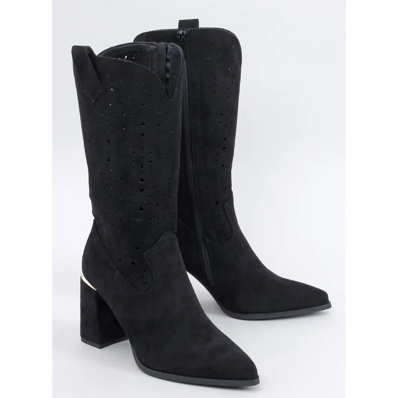 Openwork high-heeled boots Strokes Black