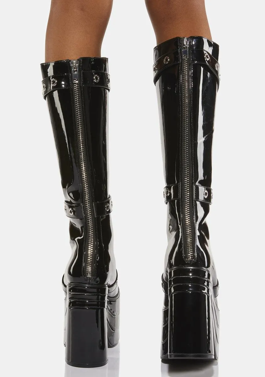 Patent Underworld Knee High Boots-
