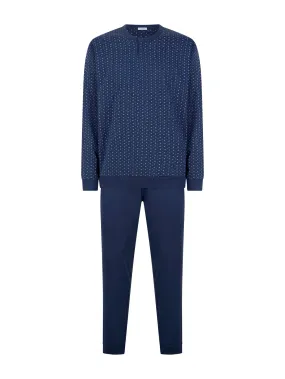 Pigiama a serafino in jersey di cotone - Fant. Cashmere Insignia Blue