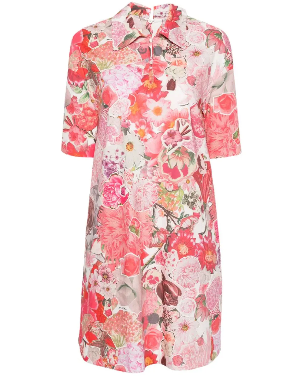 Pink Clematis Cocoon Midi Dress