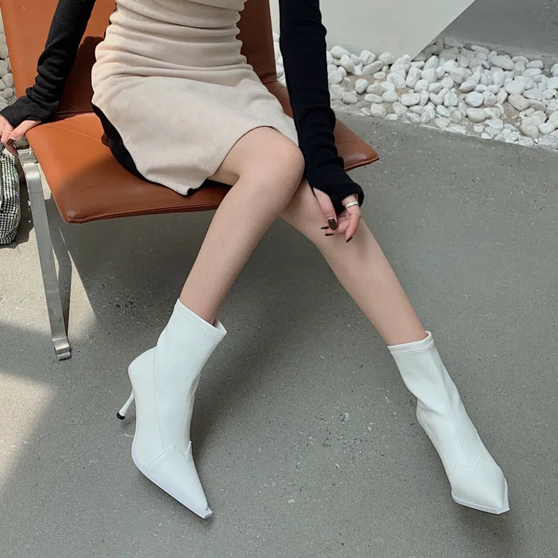 Pointed Toe High-heeled  Boots